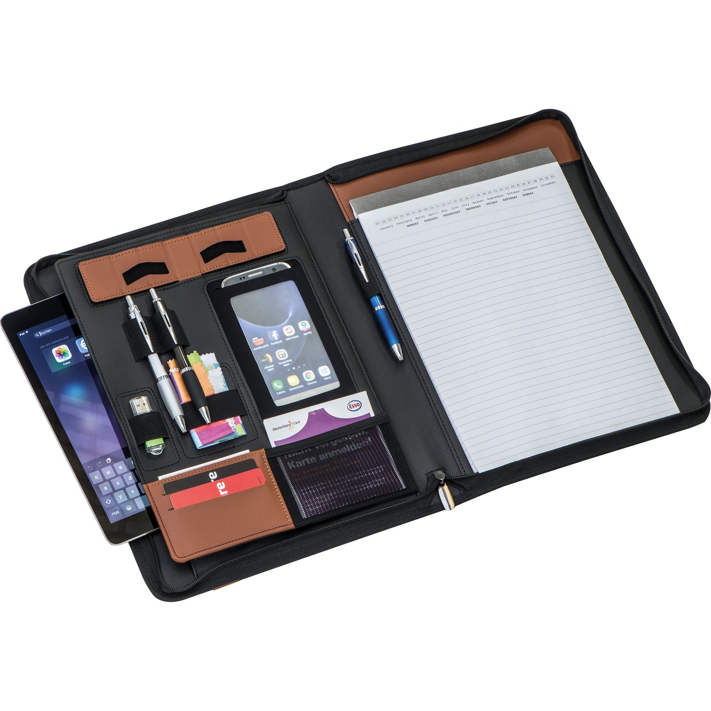 Leather portfolio with A4 notebook