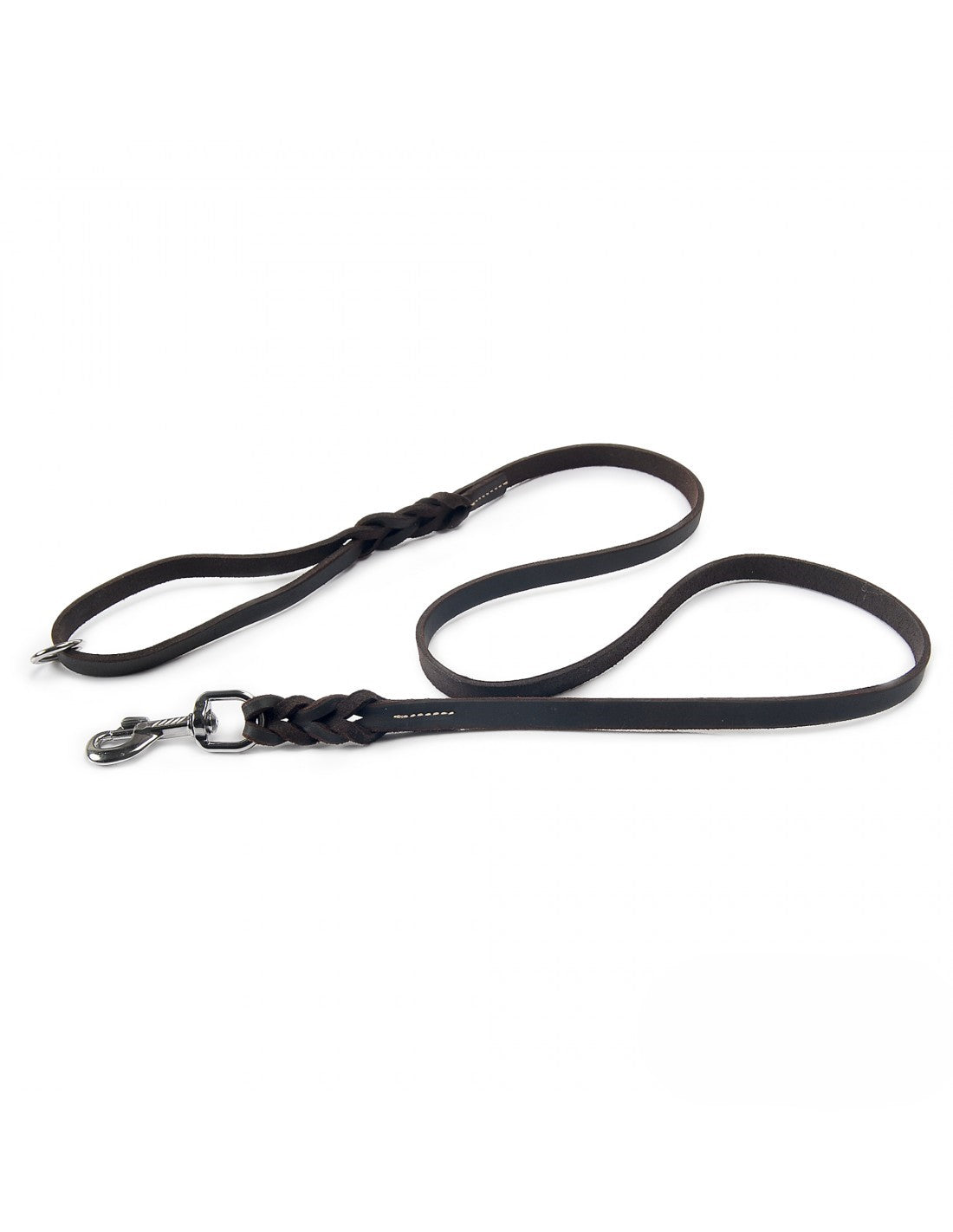 Dog, Show Leash - Brown Spanish Leather – Nickel accents
