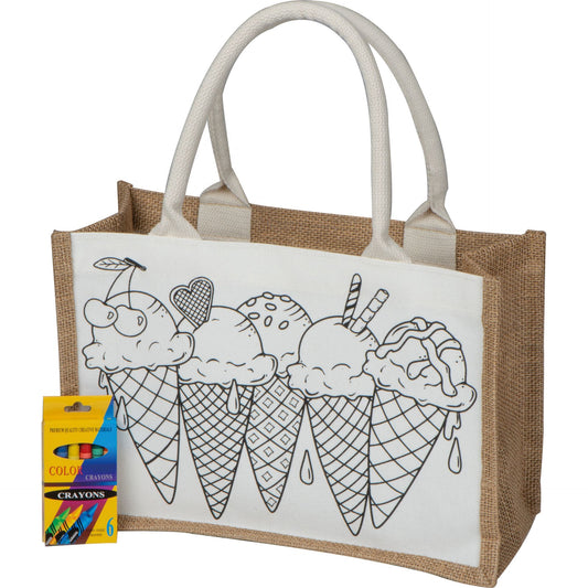 Tote Bag for Colouring in Jute Coton