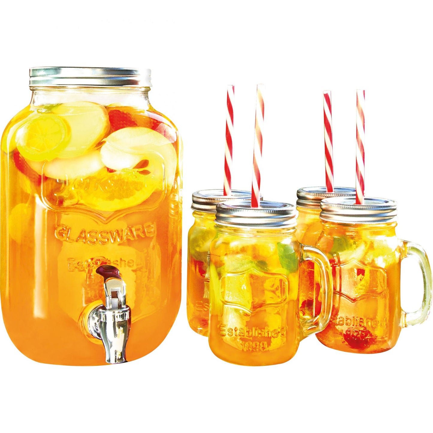 Dispenser with 4 jugs transparent