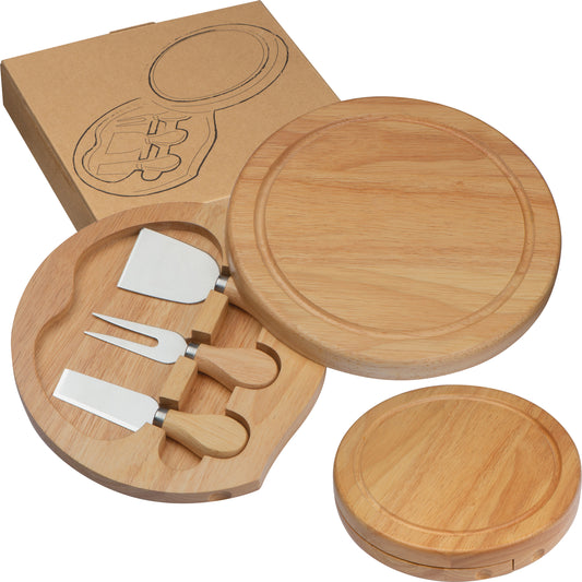 Cheese board with utensil
