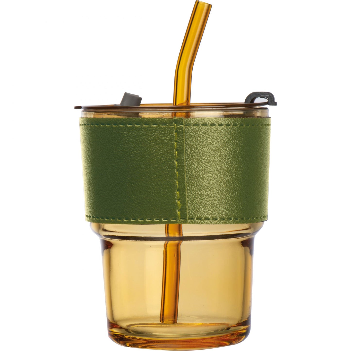 Drinking Glass with Glass Straw /Ventage