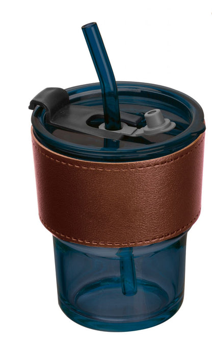 Drinking Glass with Glass Straw /Ventage