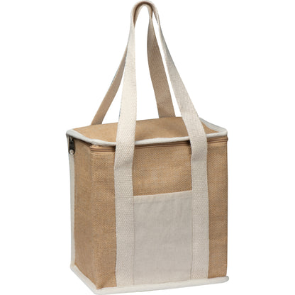 Lunch set w/ Jute Cooler Bag, Drinking Bottle and Lunch Box