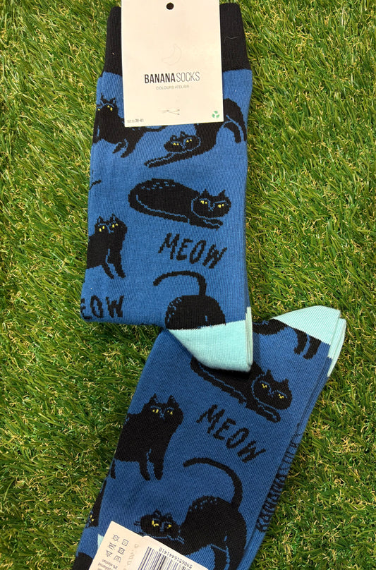 Banana Sock - Black Cats