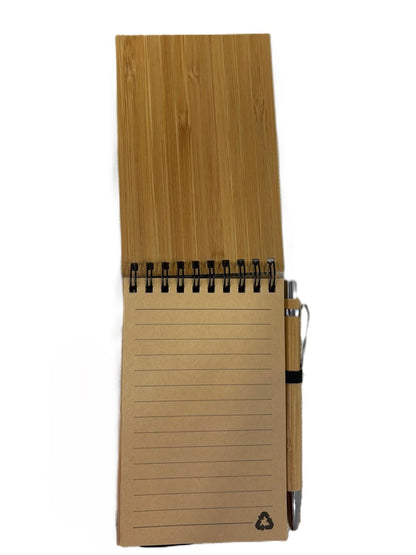 Ring Notebook with Bamboo Wood Cover & Pen