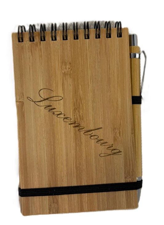 Ring Notebook with Bamboo Wood Cover & Pen