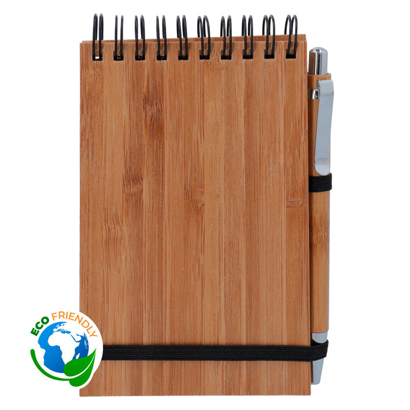Ring Notebook with Bamboo Wood Cover & Pen