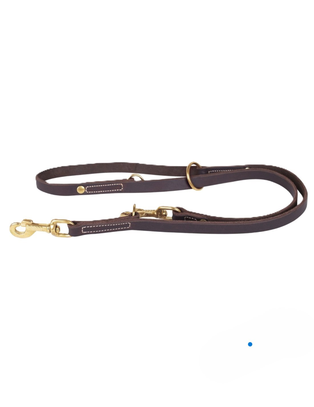 Dog Leash for Training / Oiled Brown Leather – Brass accents - 2 m